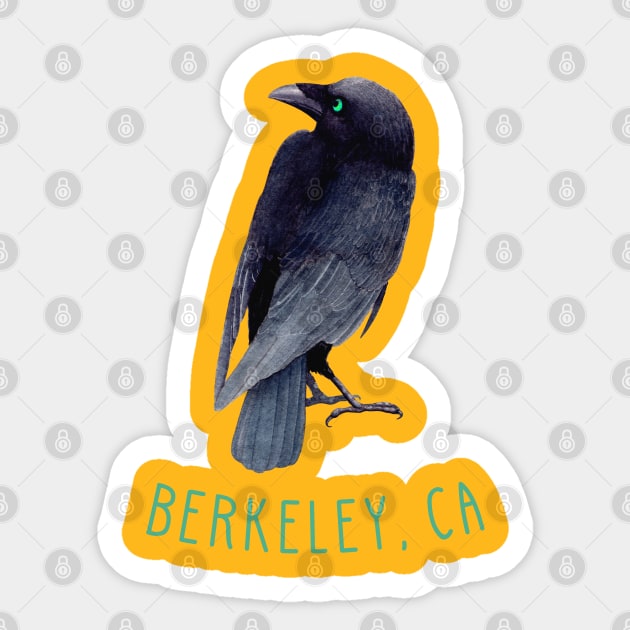 Berkeley California Crow Raven Sticker by Pine Hill Goods